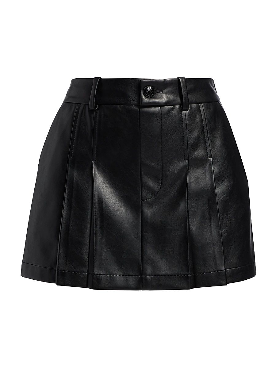 Women's Esme Faux Leather Skort - Black - Size 25
