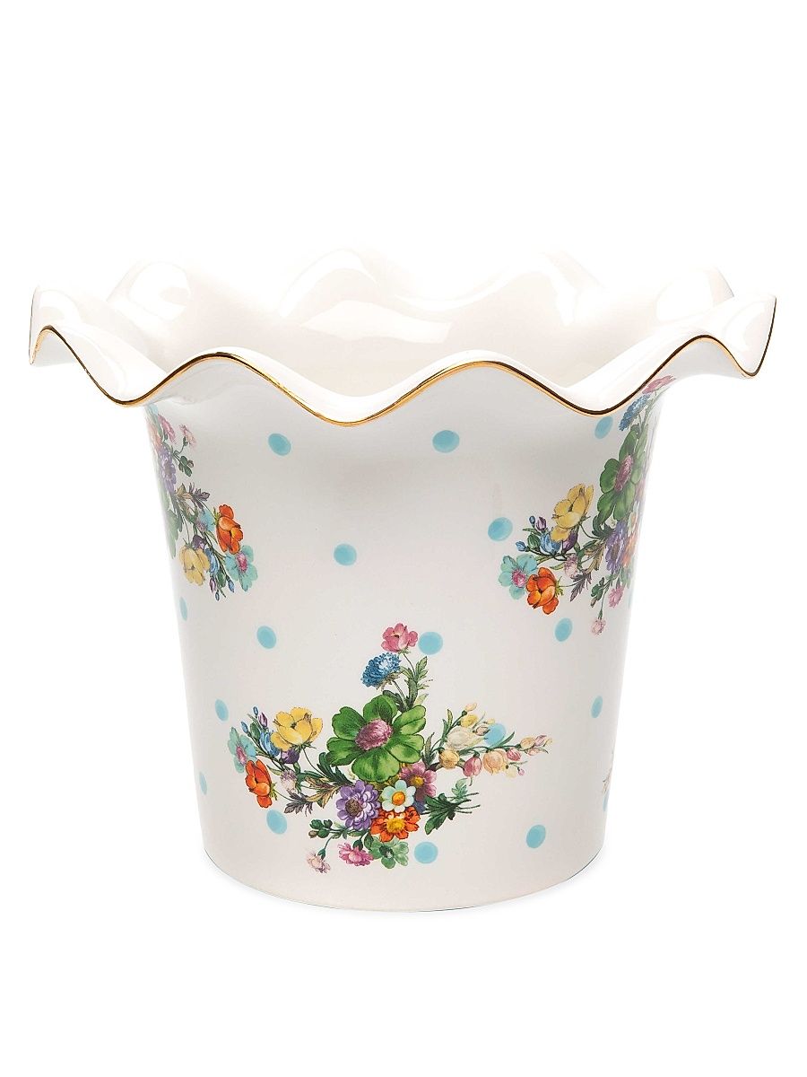 Flower Market Ceramic Garden Pot - White