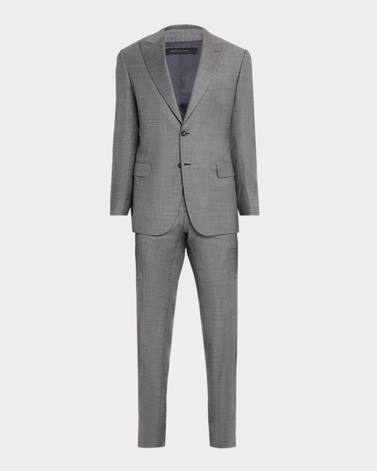 Men & apos;s Wool and Cashmere Sharkskin Two-Piece Suit