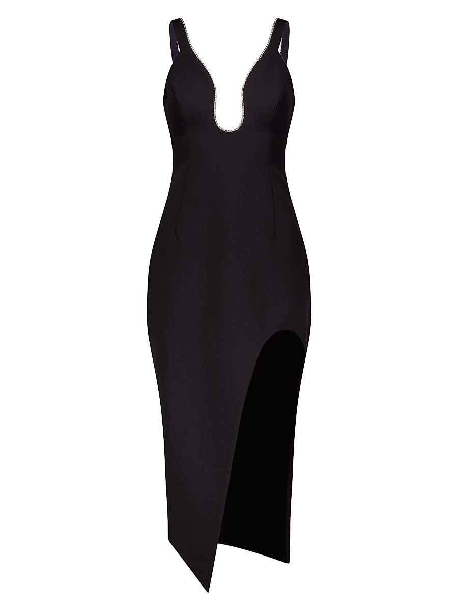 Women's Embellished Sheath Midi-Dress - Black - Size 2