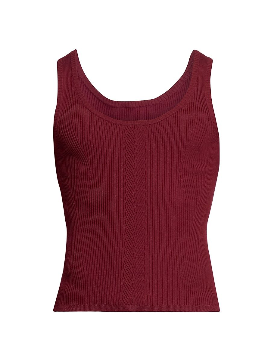 Men's Motto Ribbed Tank - Bordeaux - Size XL