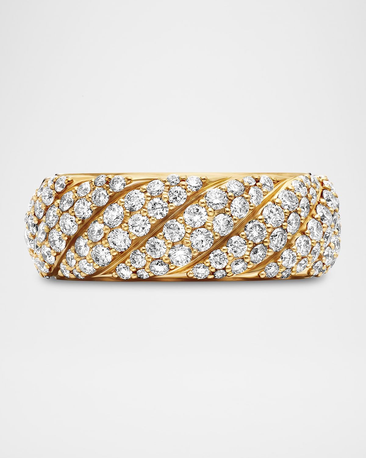 Sculpted Cable Flex Bracelet with Diamonds in 18K Gold
