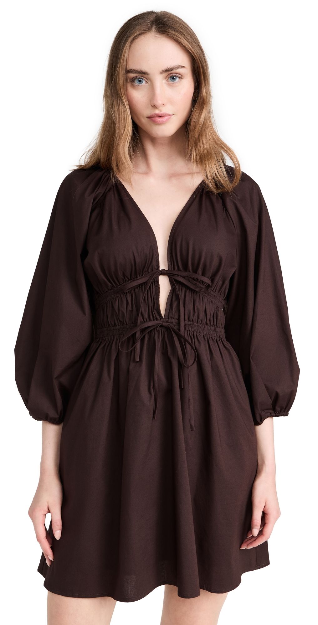 WAYF Leighton Mini Dress Espresso XS