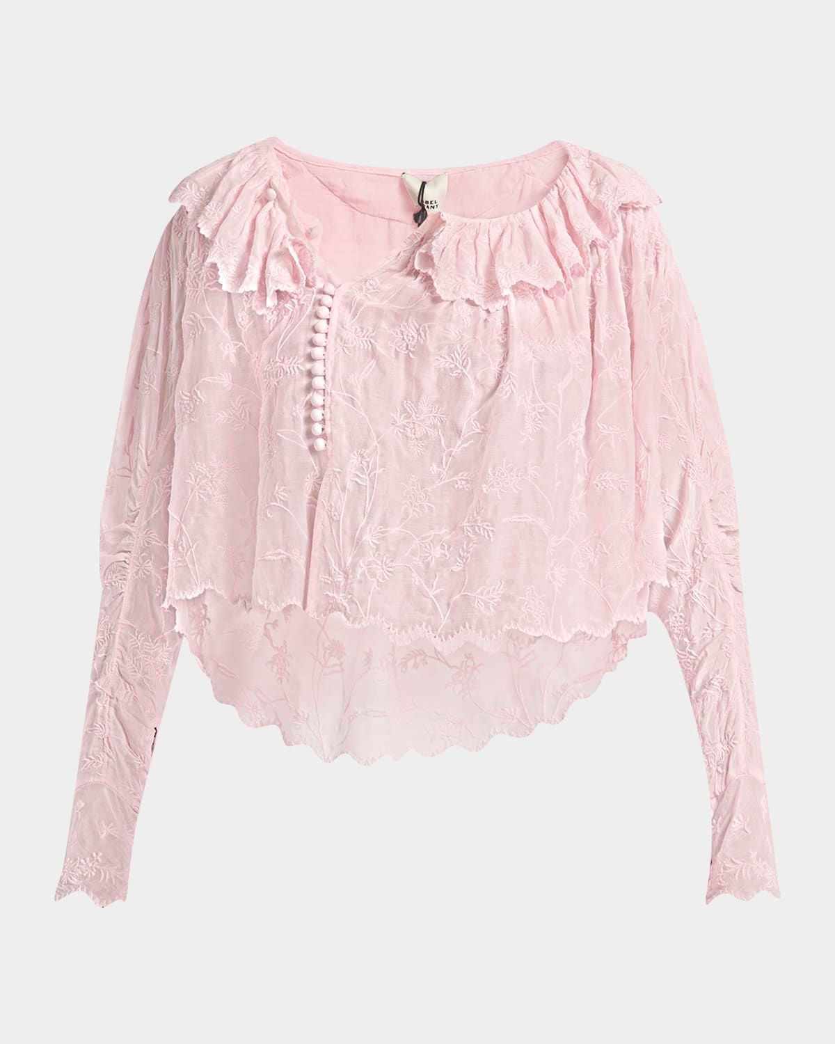 Zelly Embroidered Button-Front Blouse