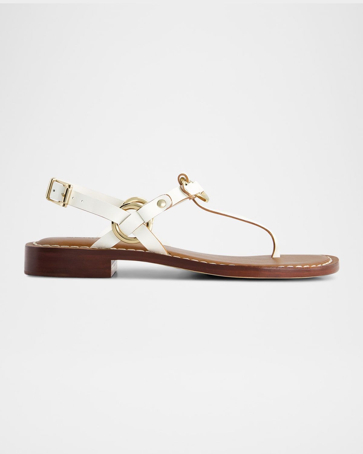 Tuni Leather Thong Slingback Sandals