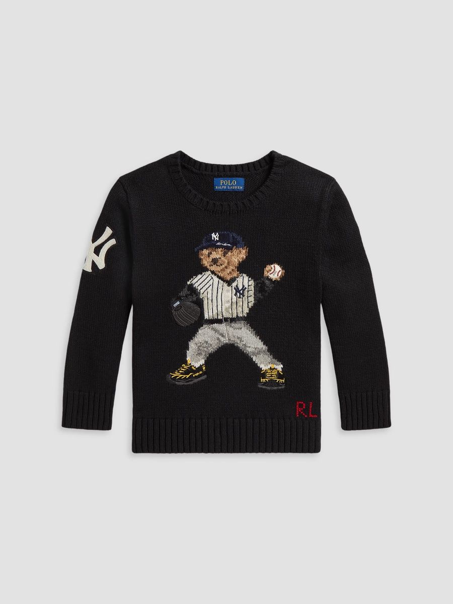 Polo Ralph Lauren Boy's Little Boy's Polo Ralph Lauren x New York Yankees Polo Bear Cotton Sweater - Polo Black - Size 2