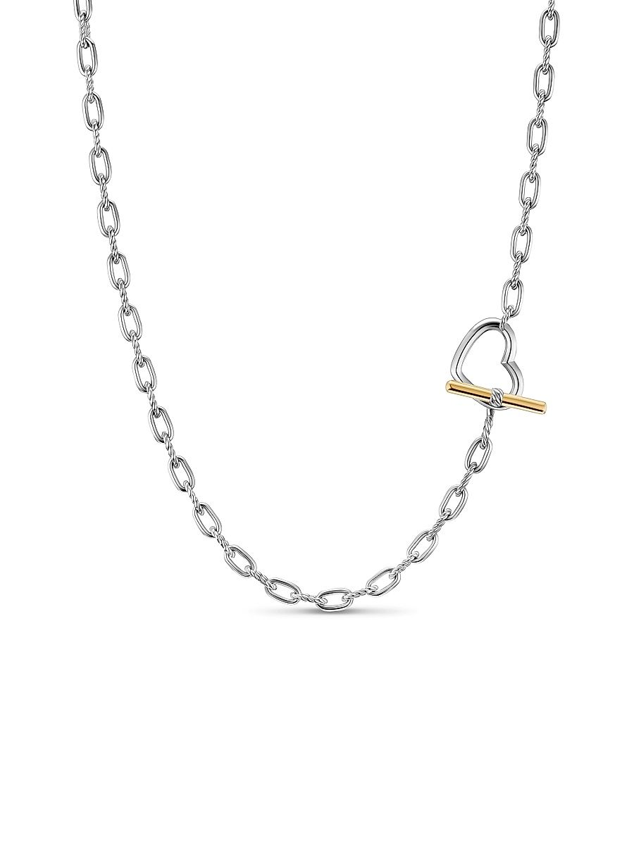 Women's Madison Heart Toggle Chain Necklace in Sterling Silver - Silver - Size 16