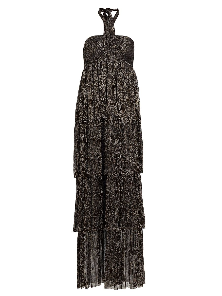 Women's Tair Tiered Halter Dress - Black - Size XS