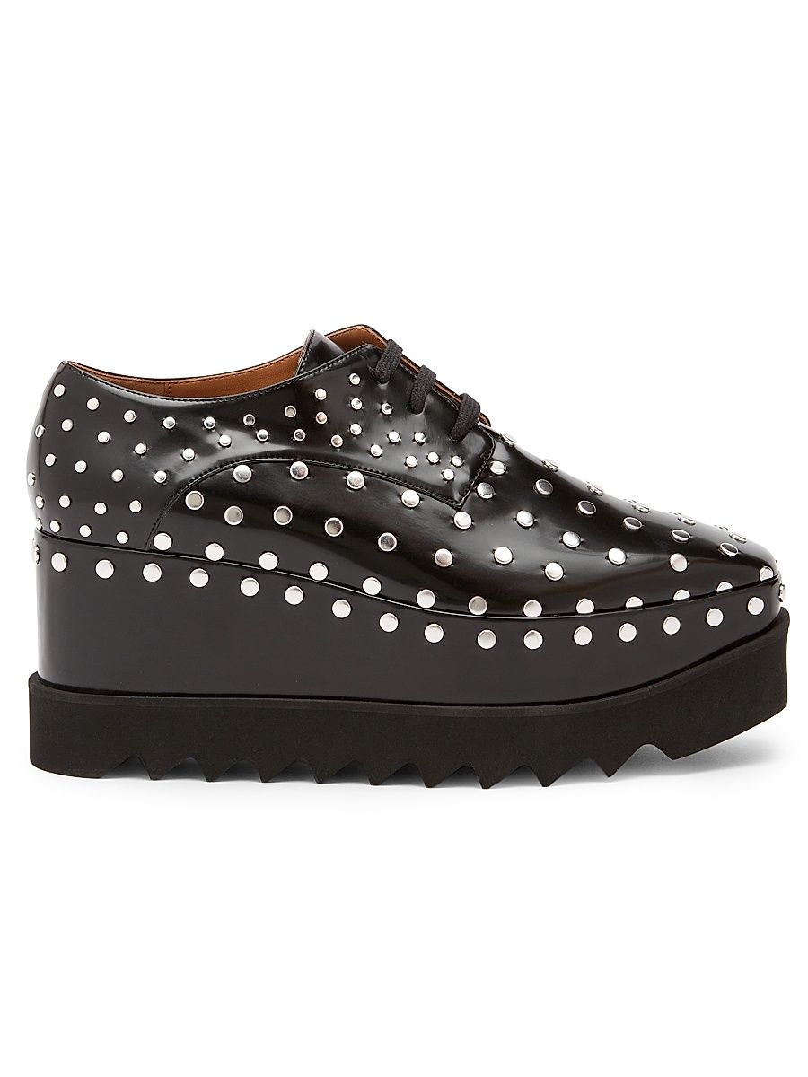Women's Elyse 75MM Studded Platform Derbys - Black - Size 11