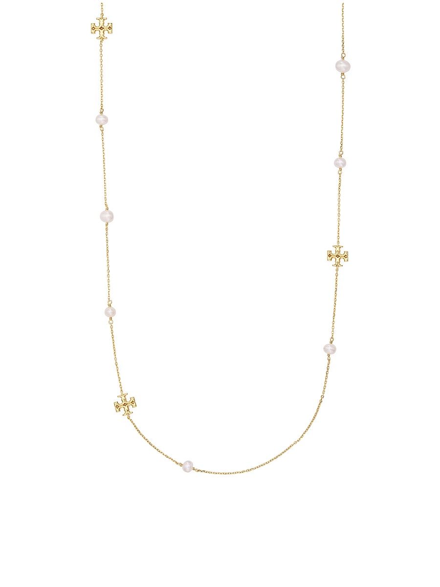 Women's Kira 18K-Gold-Plated & Cultured Pearl Long Necklace - Gold Pearl