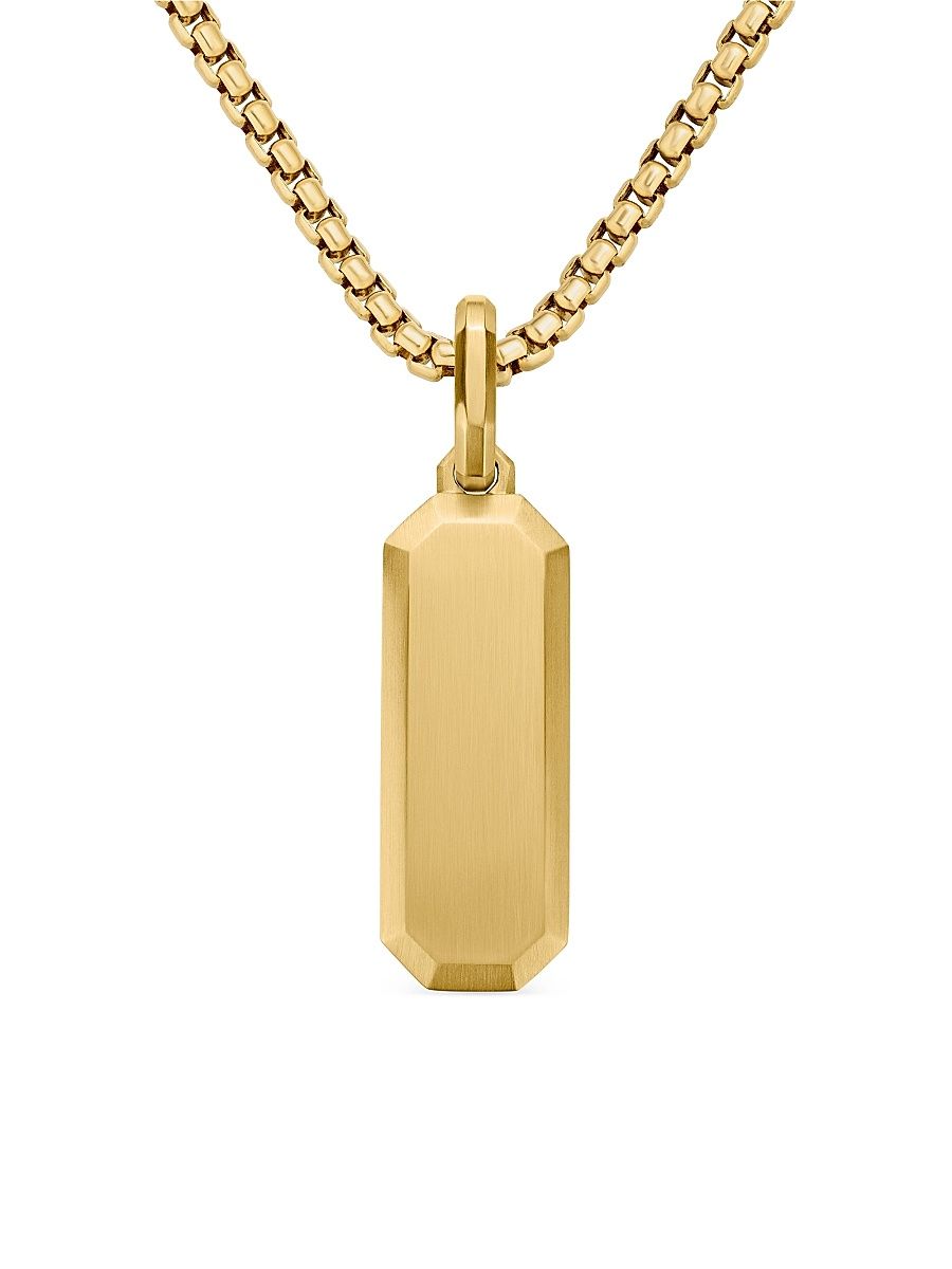 Men's Streamline Amulet in 18K Yellow Gold, 39MM - Gold