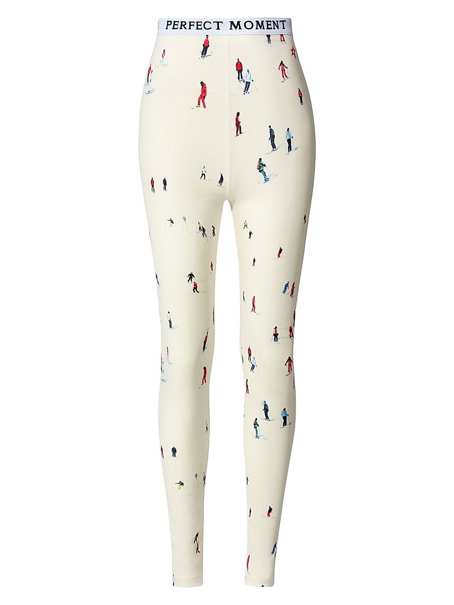 Women's Printed Base Layer Leggings - Ski Print - Size XL