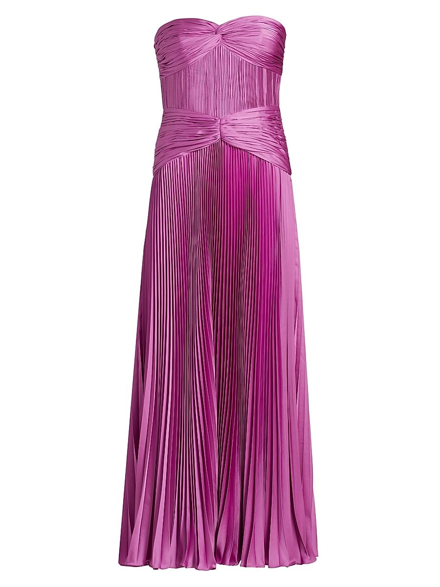 Women's Del Pleated Strapless Gown - Desert Rose Bud - Size 12