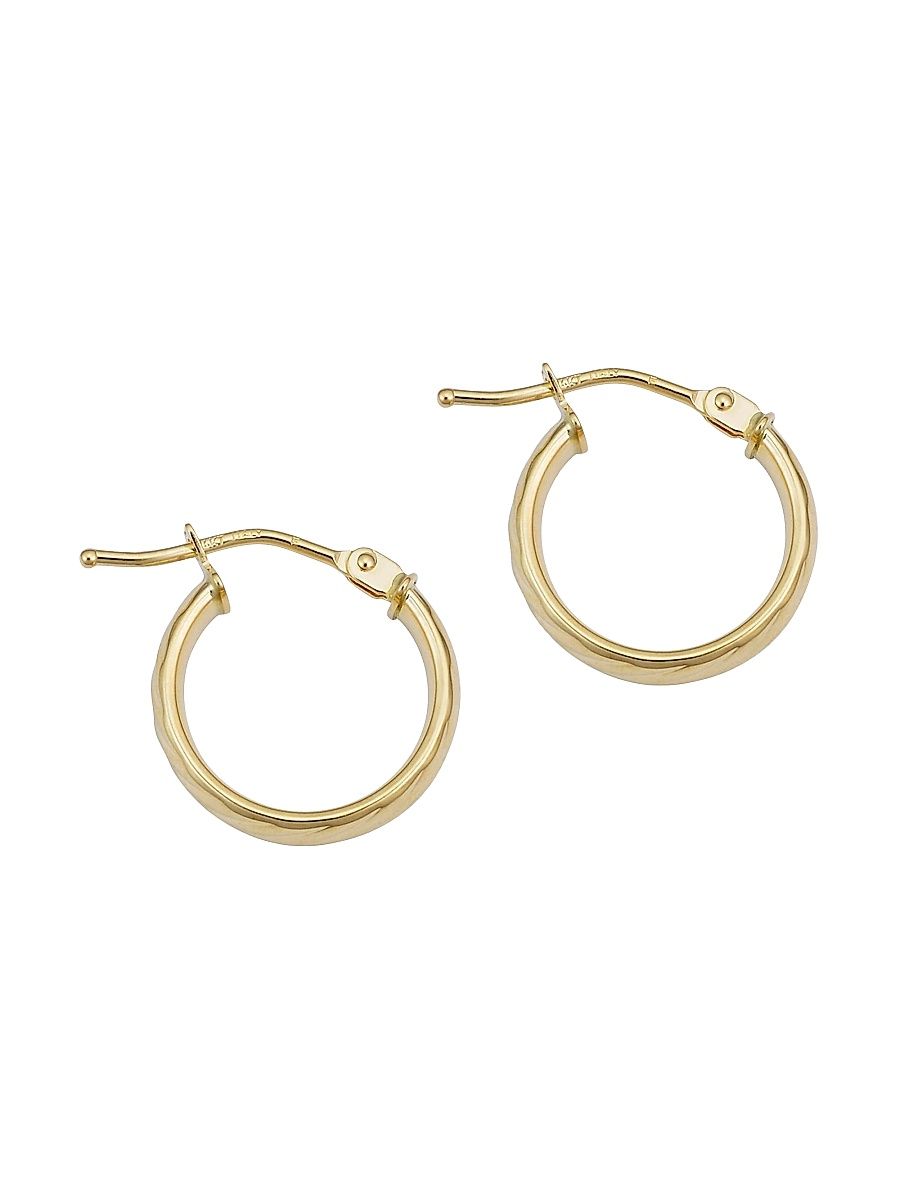 Women's 14K Yellow Gold With A Twist Mini Hoops - Yellow Gold