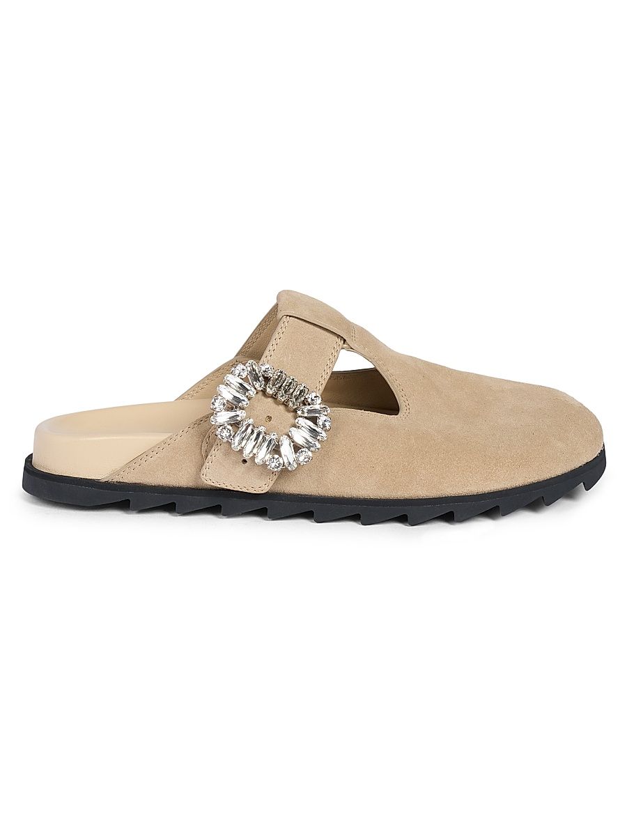 Women's Slidy Viv Suede Mules - Dark Beige - Size 11