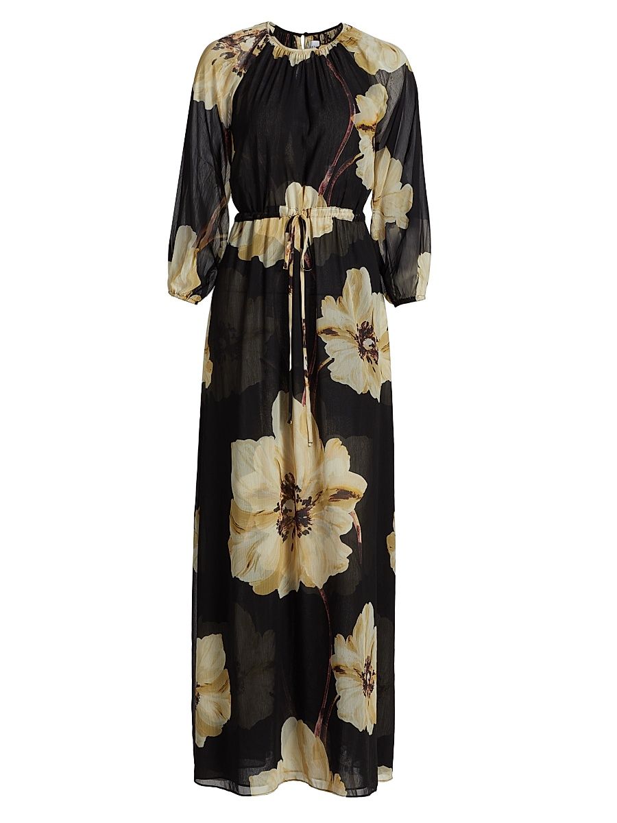 Women's Perdita Floral Chiffon Maxi Dress - Chiffon - Size Small
