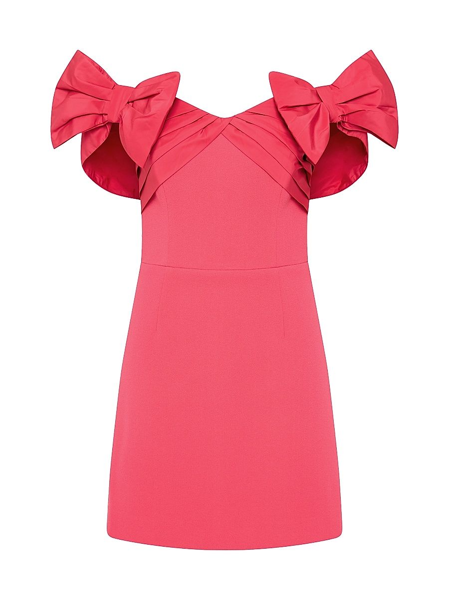 Women's Posey Bow Off-The-Shoulder Minidress - Rogue Red - Size 8