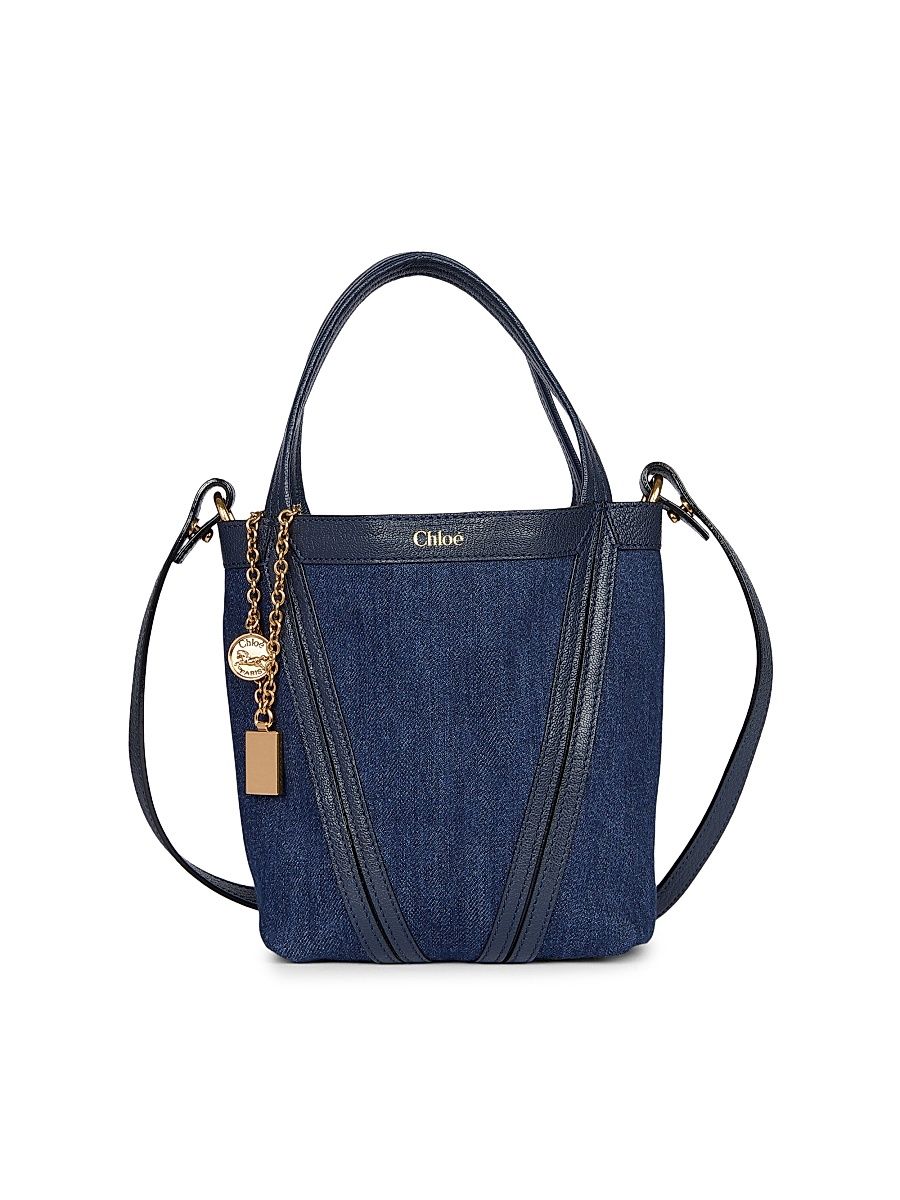 Women's Small Spin Denim Tote Bag - Submarine Blue