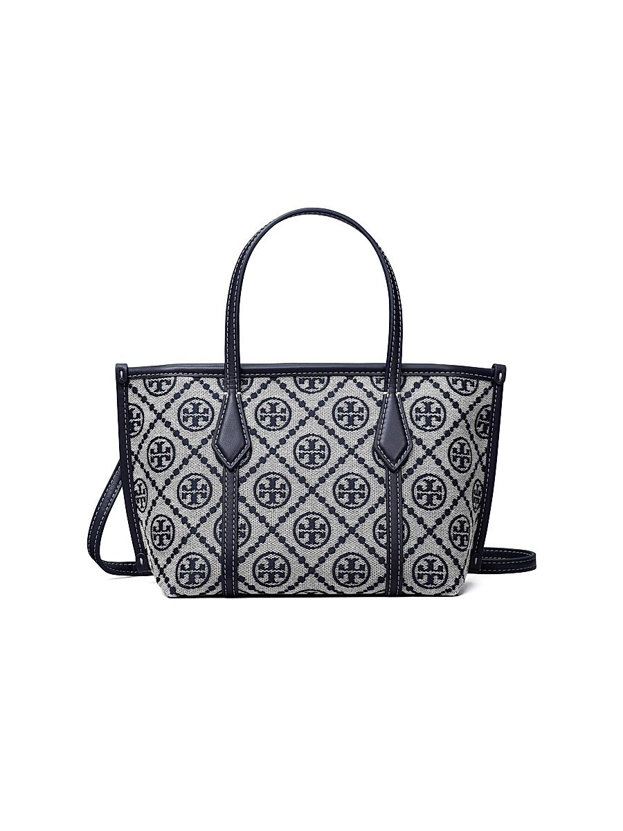 Women's T Monogram Mini Perry Monogram Tote Bag - Tory Navy