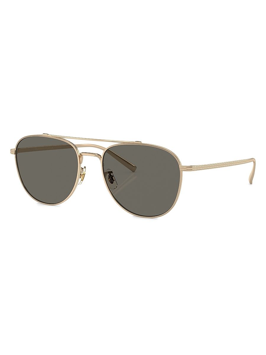 Men's Rivetti 55MM Aviator Sunglasses - Gold Grey