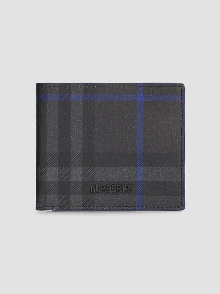 Burberry Men's City Check Bifold Wallet - Iron Knight