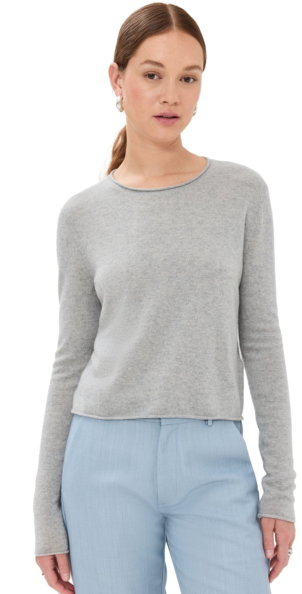 LISA YANG Ida Cashmere Sweater Dove Grey 1