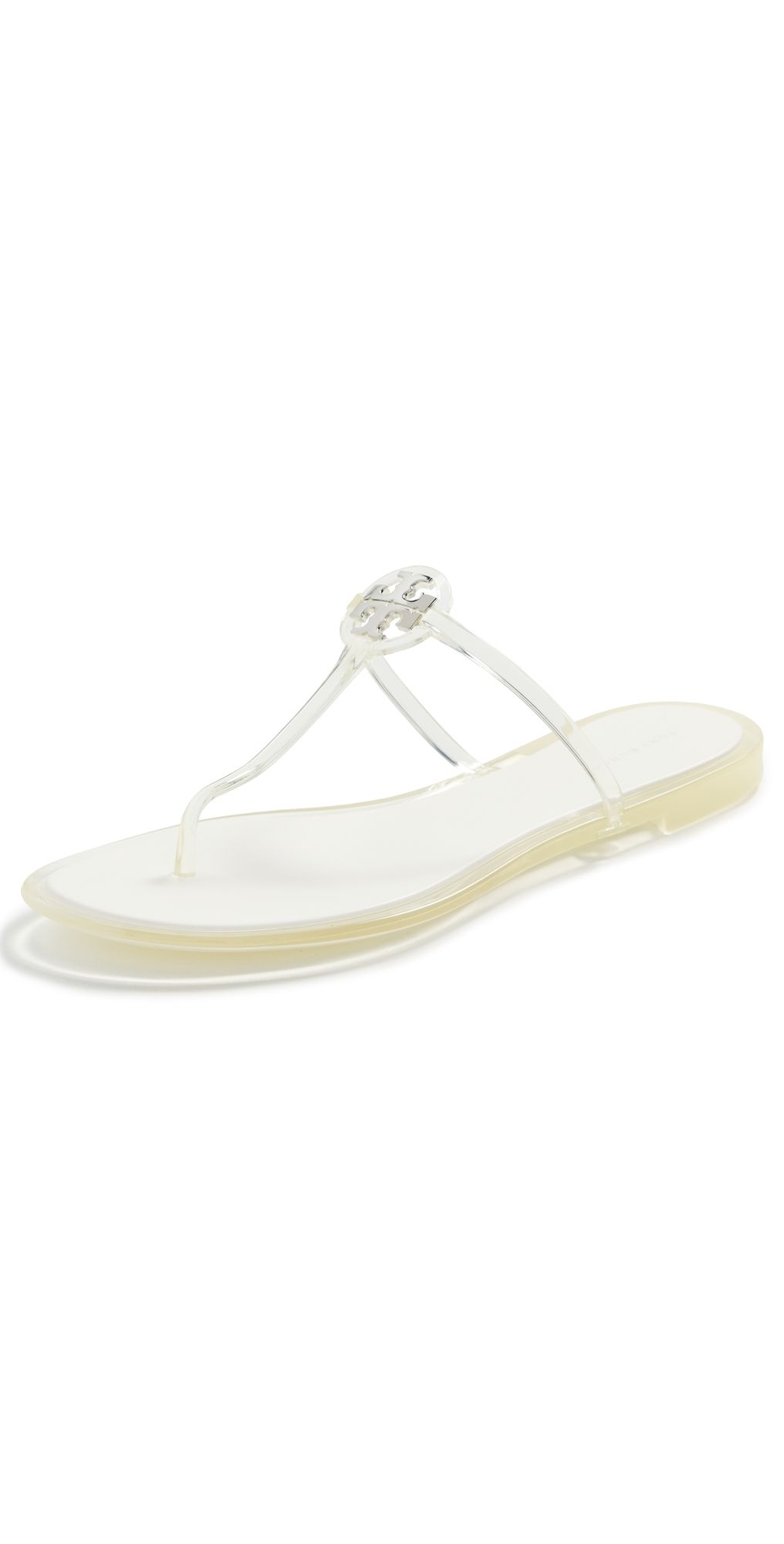 Tory Burch Mini Miller Jelly Sandals Clear Silver 9