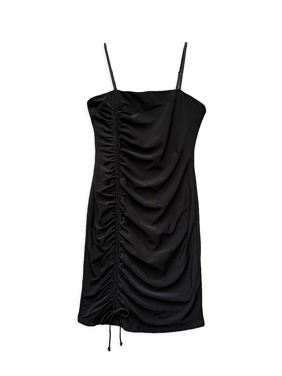 Girl's Ruched Dress - Black - Size 16