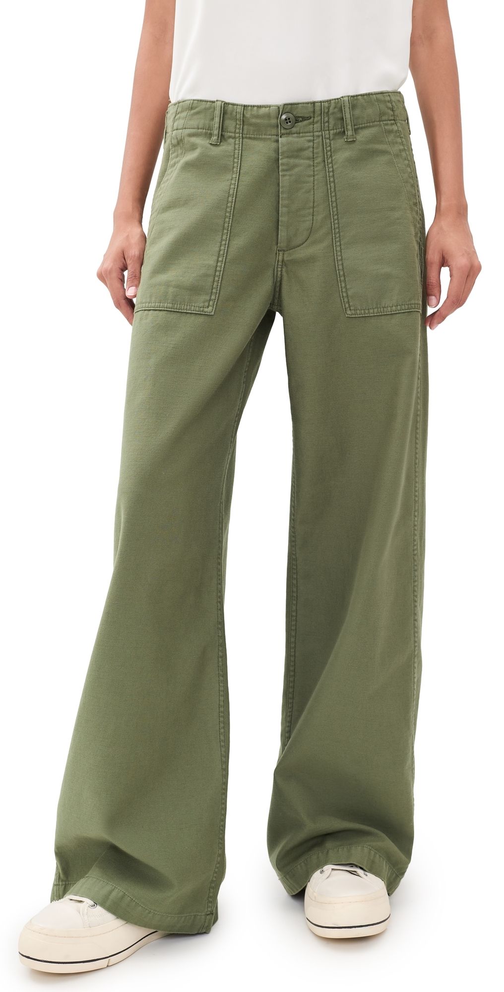 R13 Darcy Flare Utility Pants Olive Green 31