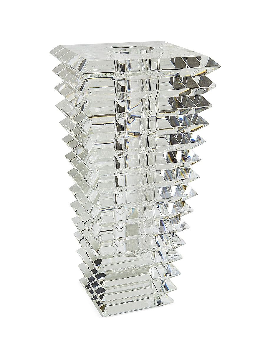 Pyramid Crystal Vase - Clear - Size 6x6