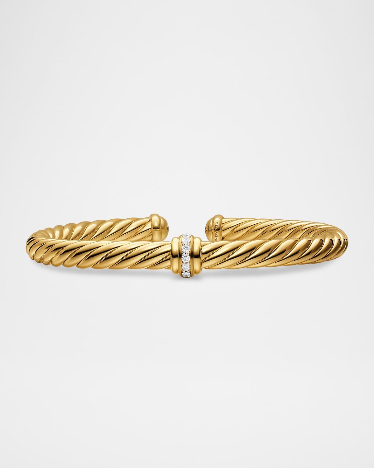 Cablespira Flex Center Station Bracelet with Diamonds in 18K Gold
