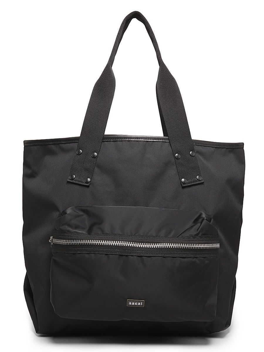Men's Large Pocket Tote Bag - Black