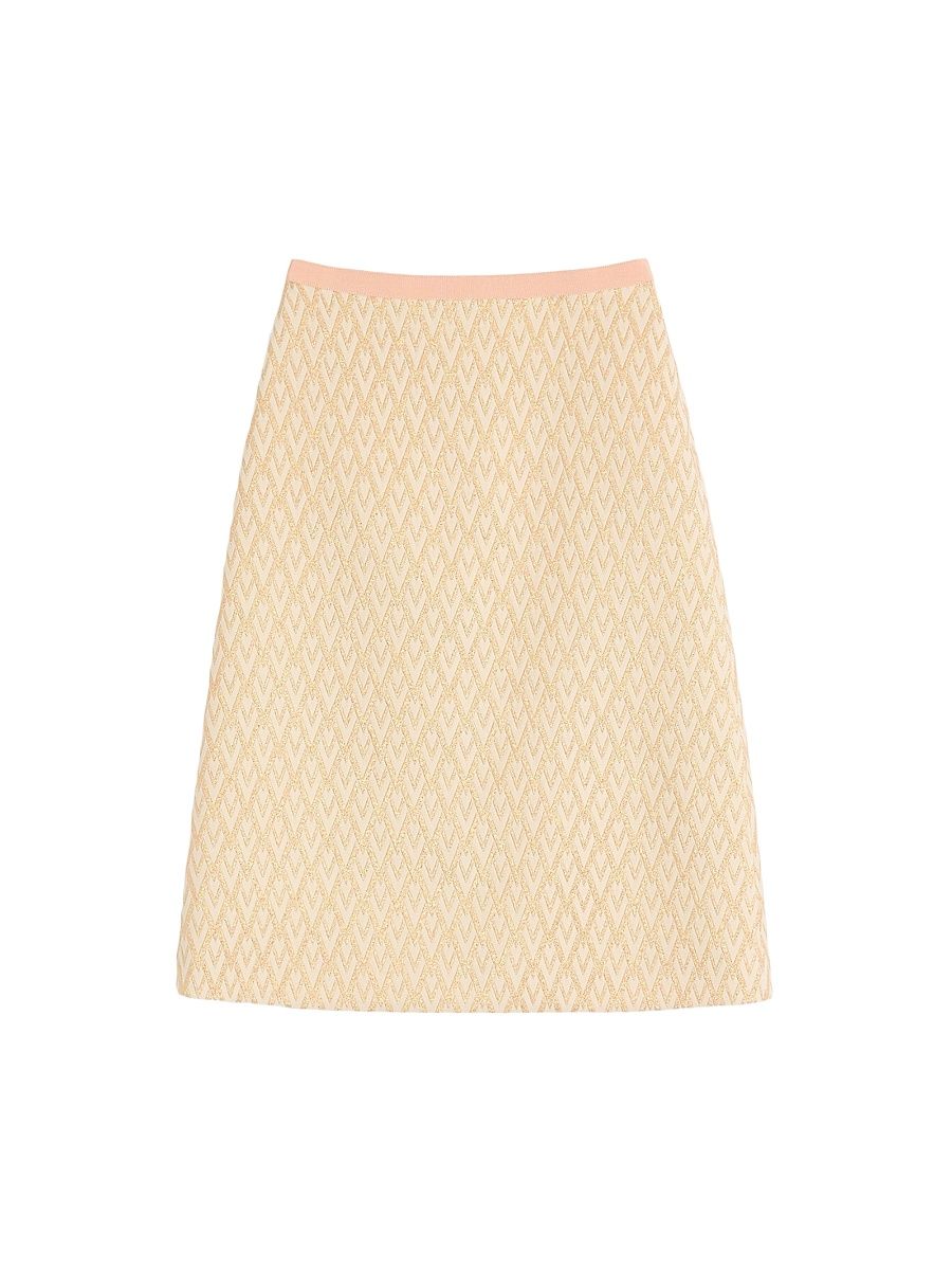 Women's Lurex Jacquard Skirt - Birch Gold - Size 6