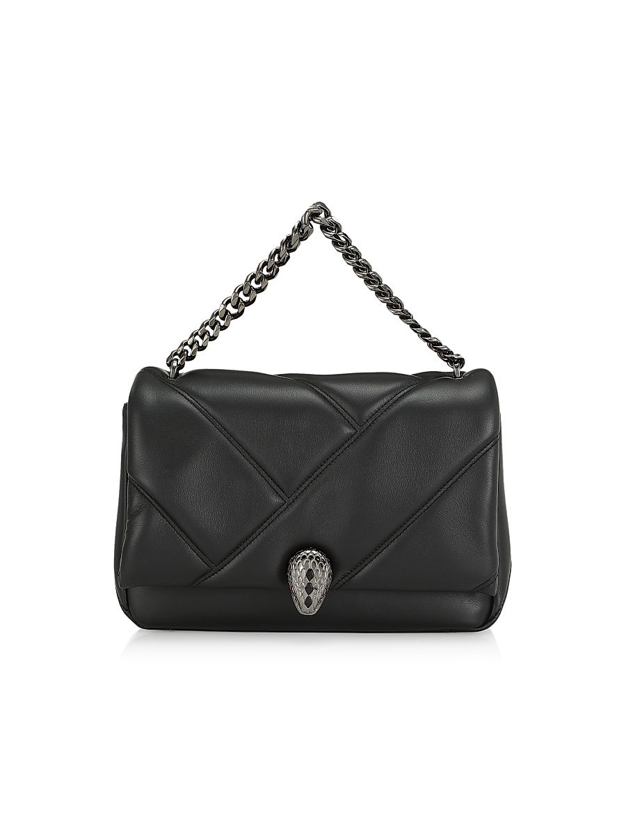Women's Serpenti Cabochon Matelassé Leather Mini Bag - Black