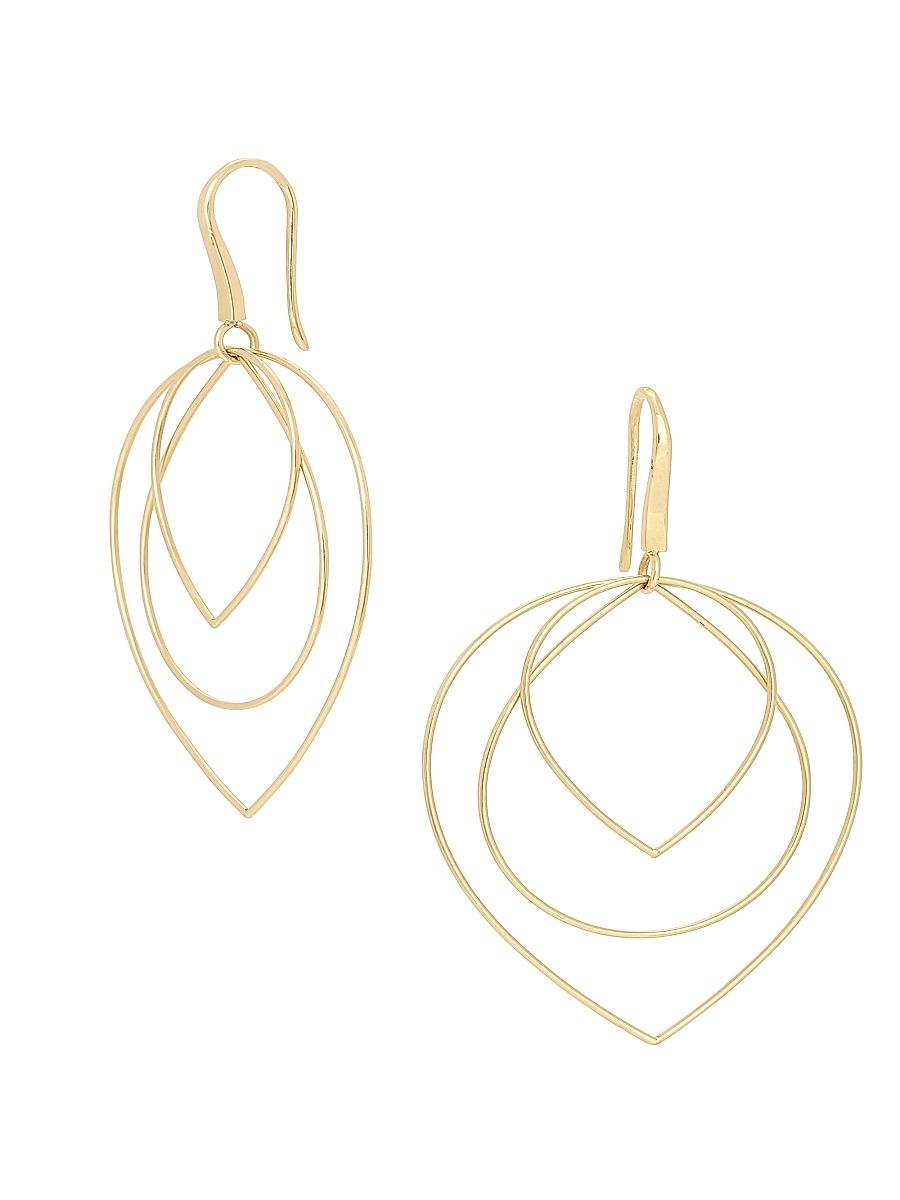 Women's 3-Tier 14K Yellow Gold Earrings - Yellow Gold