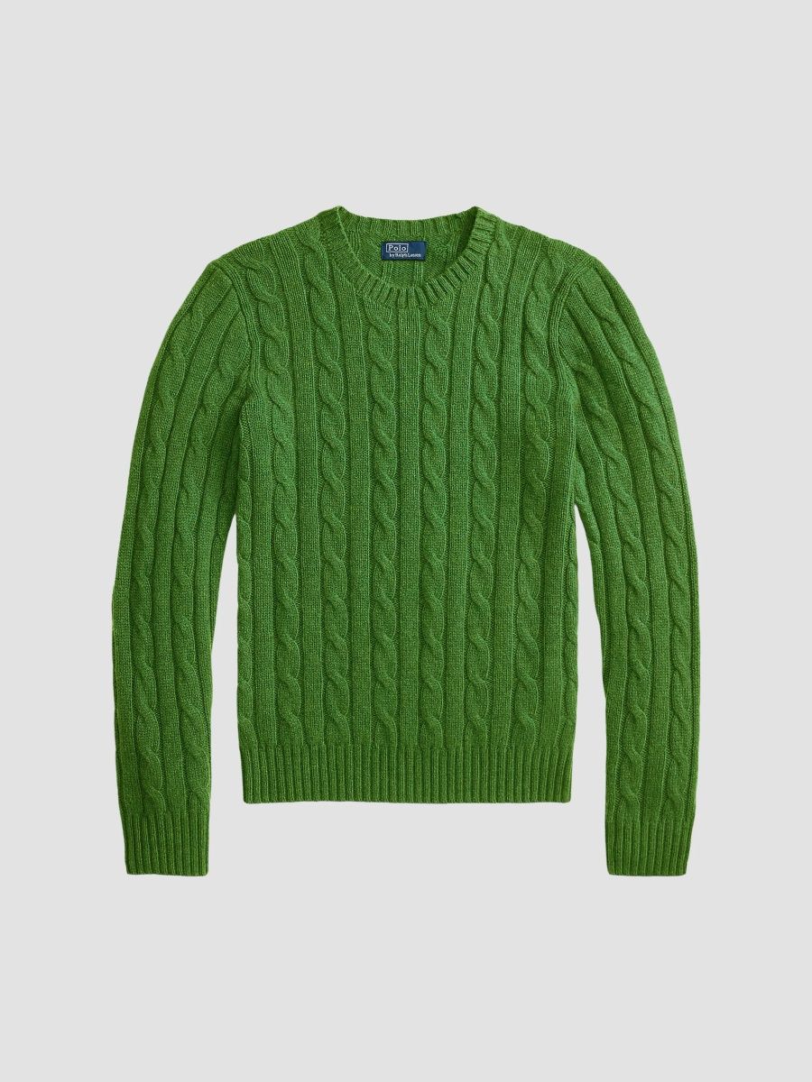Polo Ralph Lauren Women's Cable-Knit Cashmere Crewneck Sweater - Green - Size XS