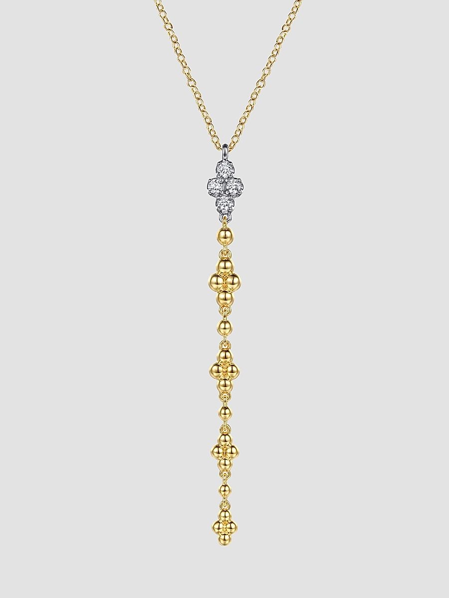 Gabriel & Co Women's Bujukan Two-Tone 14K Gold & 0.20 TCW Diamond Lariat Necklace - Yellow Gold