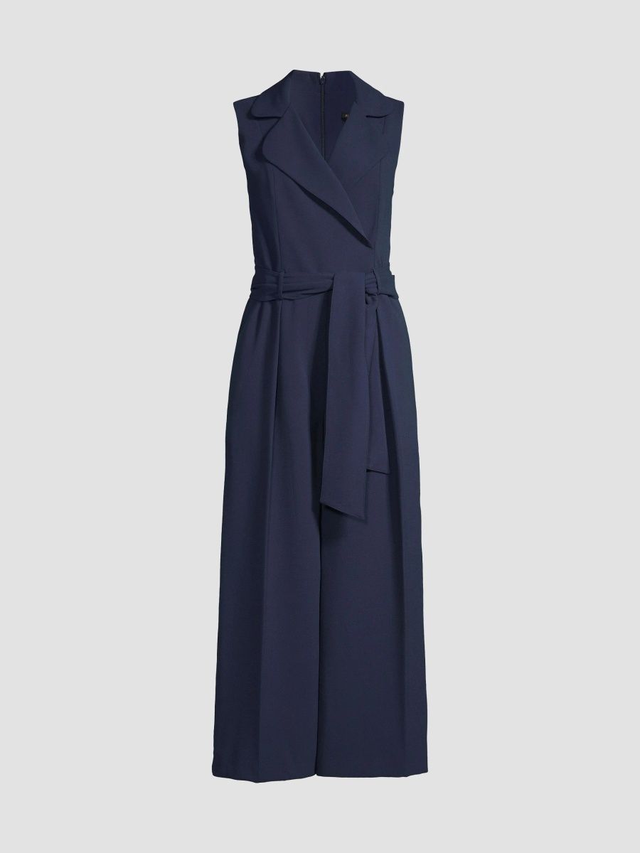 Black Halo Women's Danica Sleeveless Wide-Leg Jumpsuit - Pacific Blue - Size 2