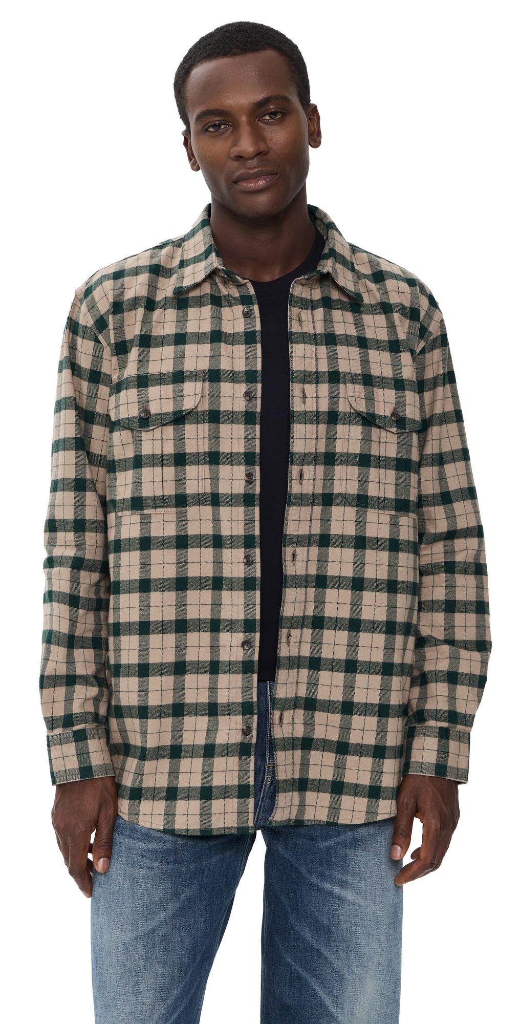 Filson Alaskan Guide Shirt Oatmeal/Pine Plaid XXL