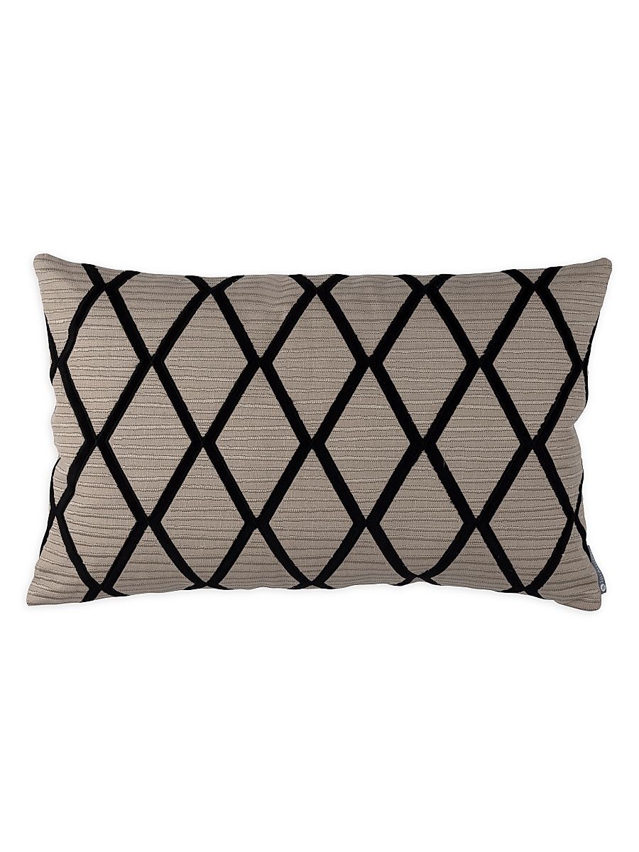 Small Brook Rectangle Pillow - Natural And Black - Size 14 x 22