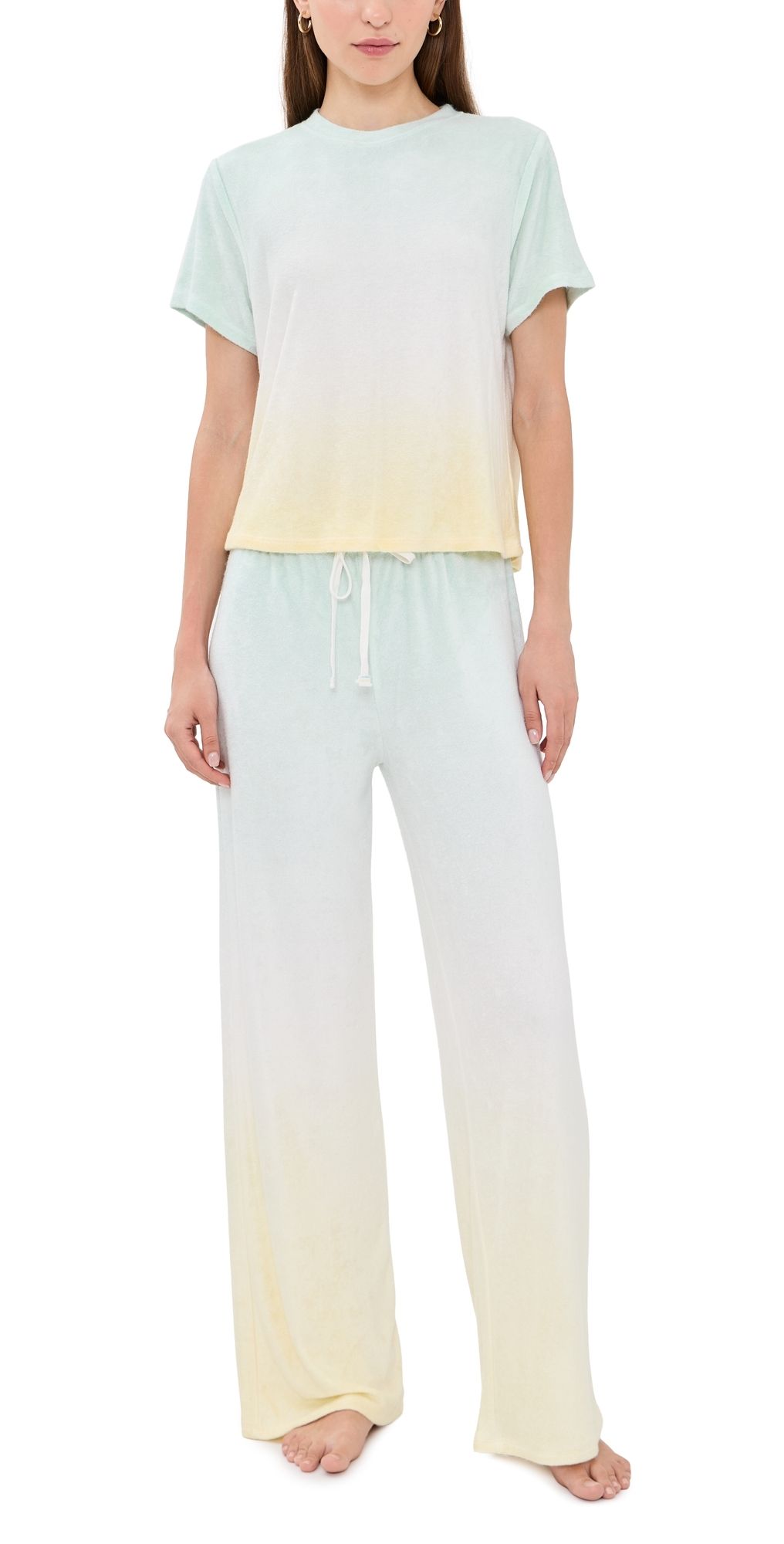HONEYDEW Take A Break Tee Pant Set Sunrise Dip Dye L