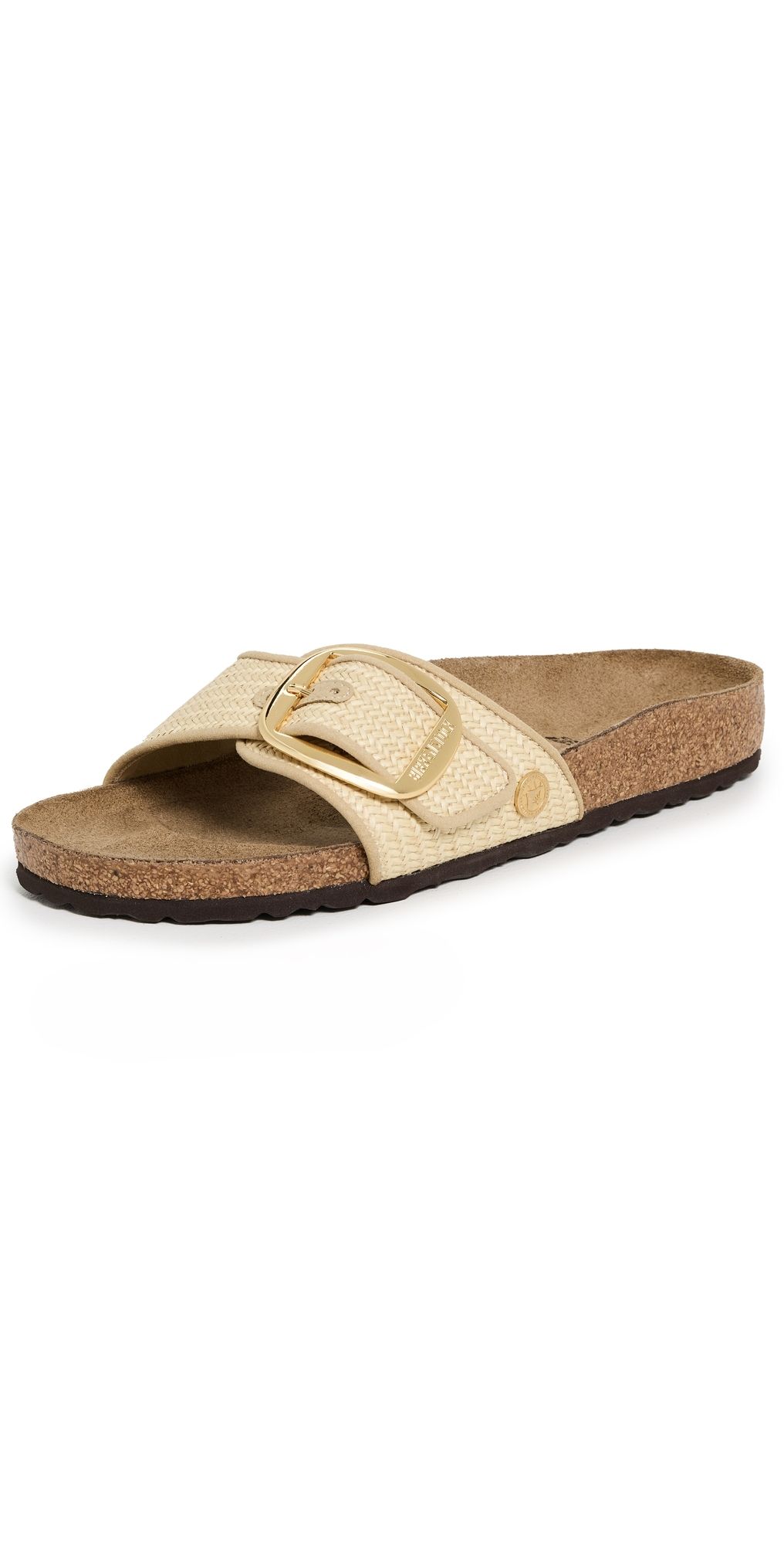 Birkenstock Madrid Big Buckle Raffia Sandals Natural 37