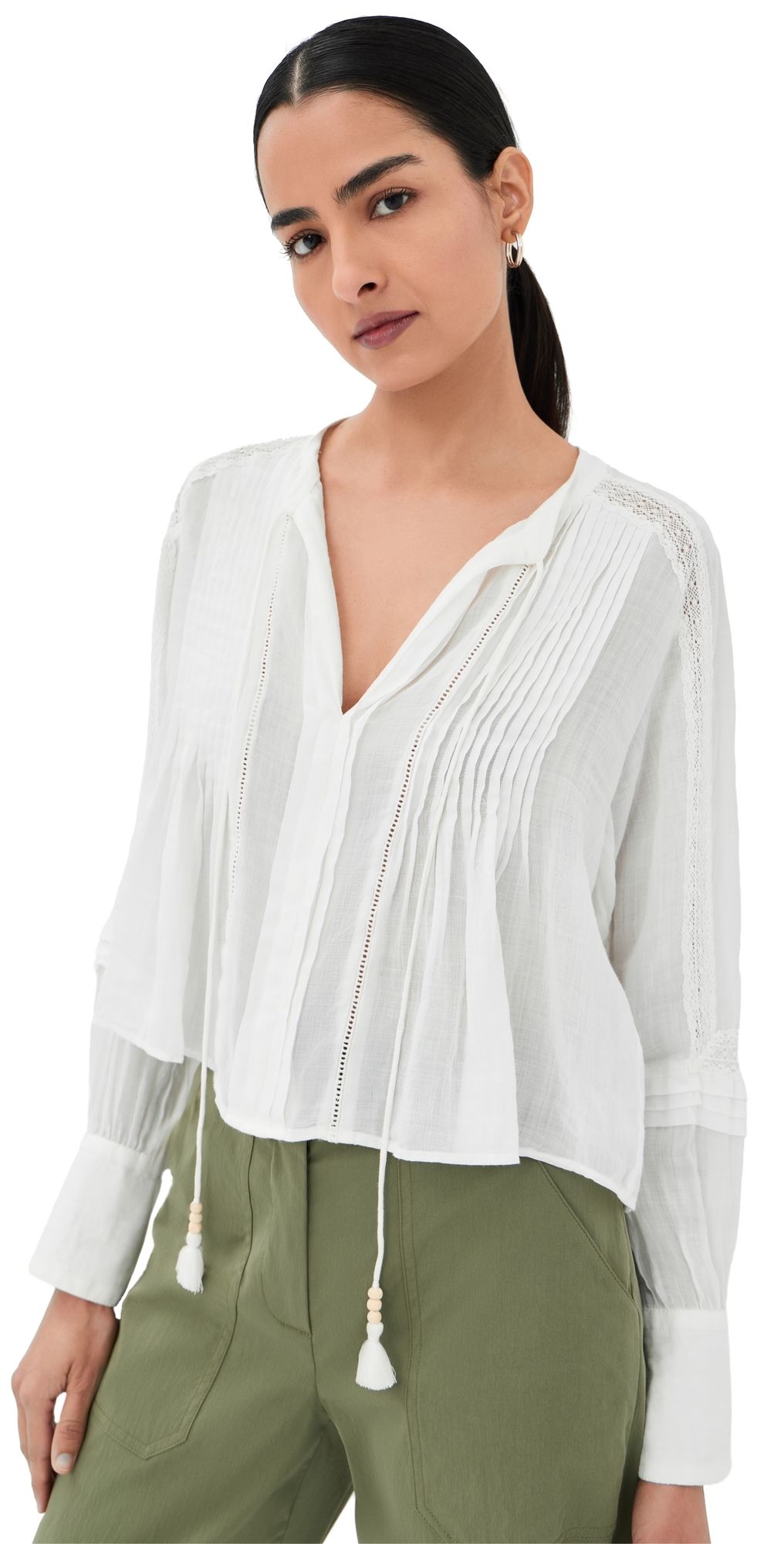 Veronica Beard Sawyer Blouse White 12