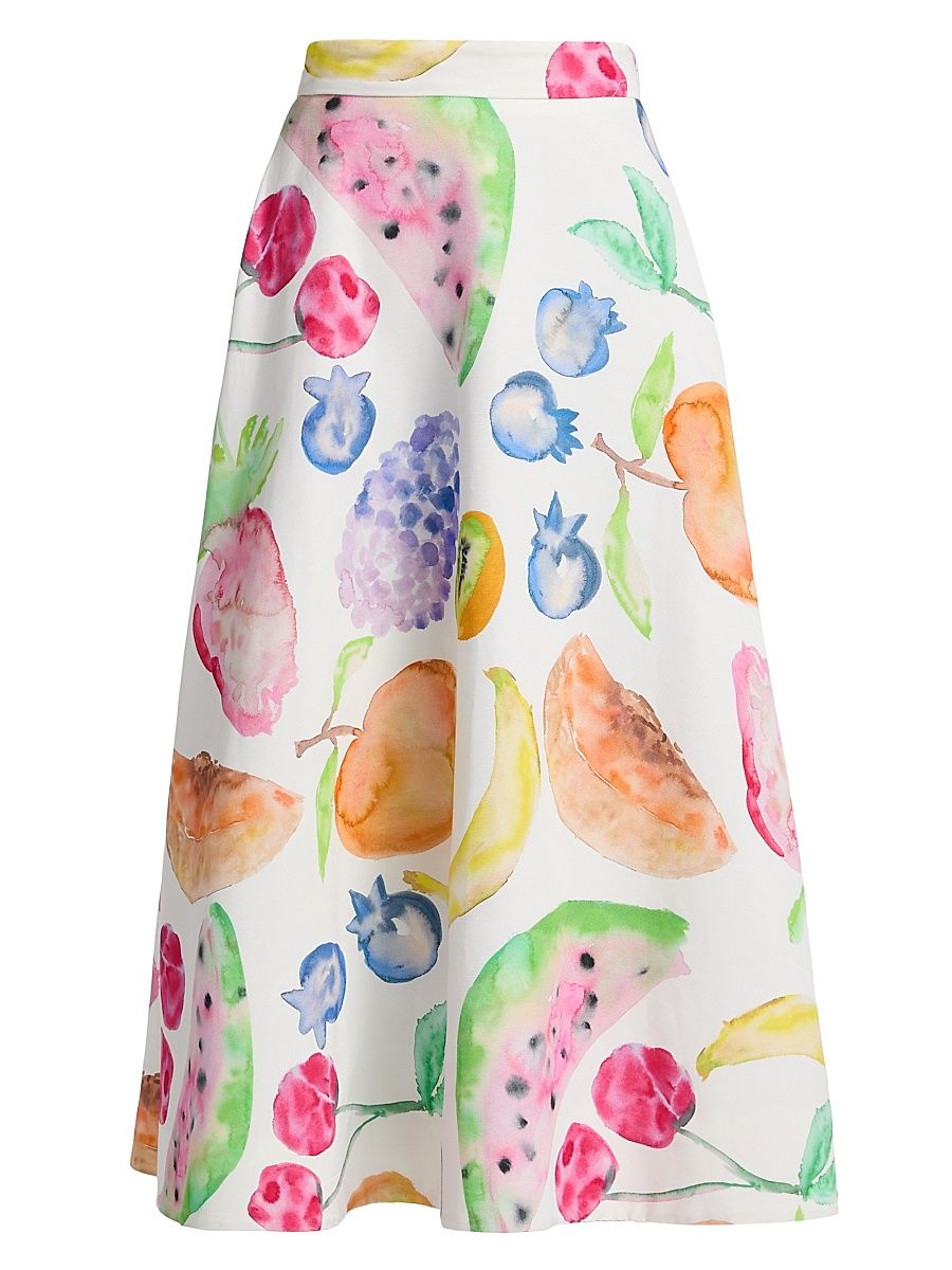 Women's A-Line Midi-Skirt - Rainbow - Size 4