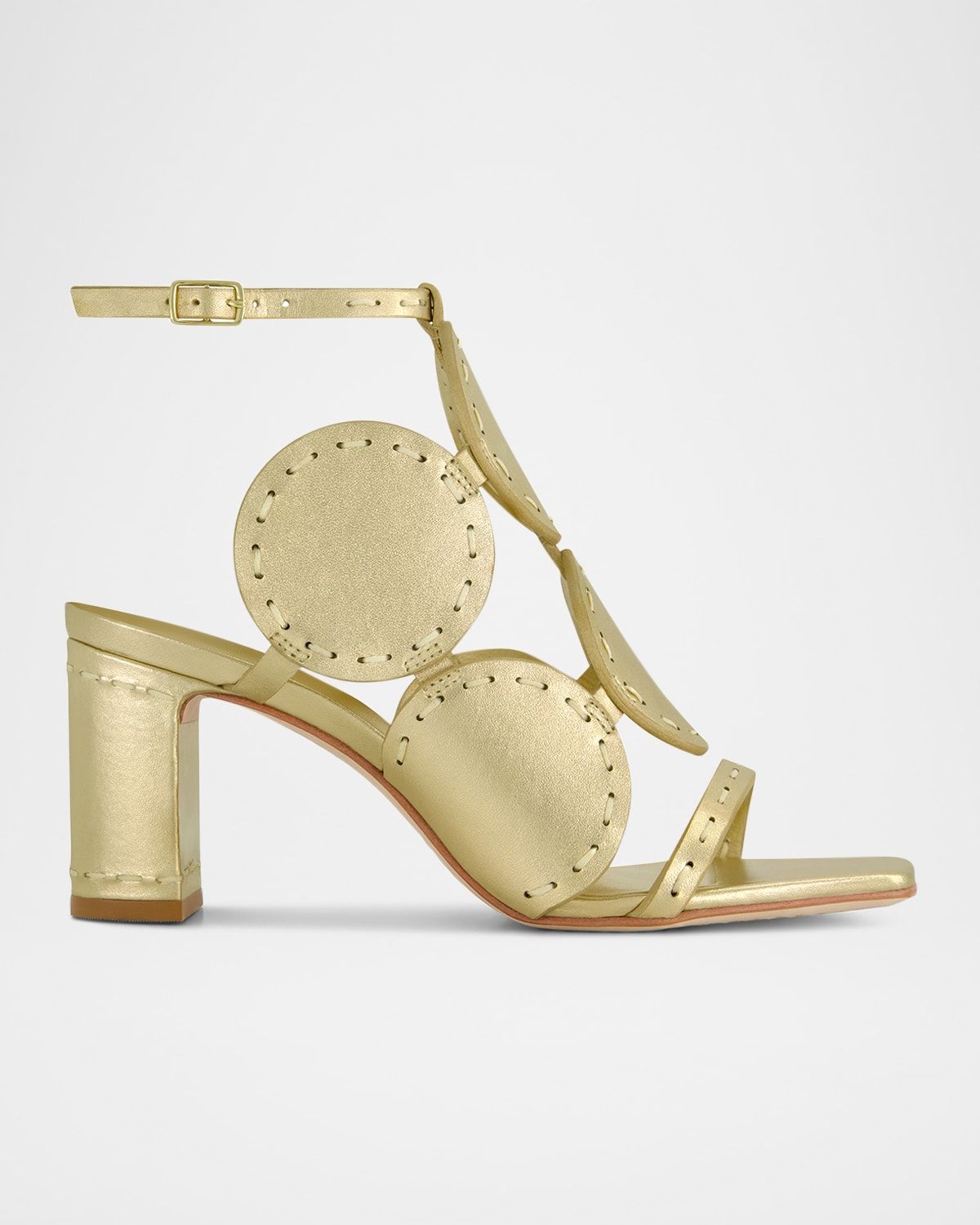 New Moon Circle Metallic Leather Sandals