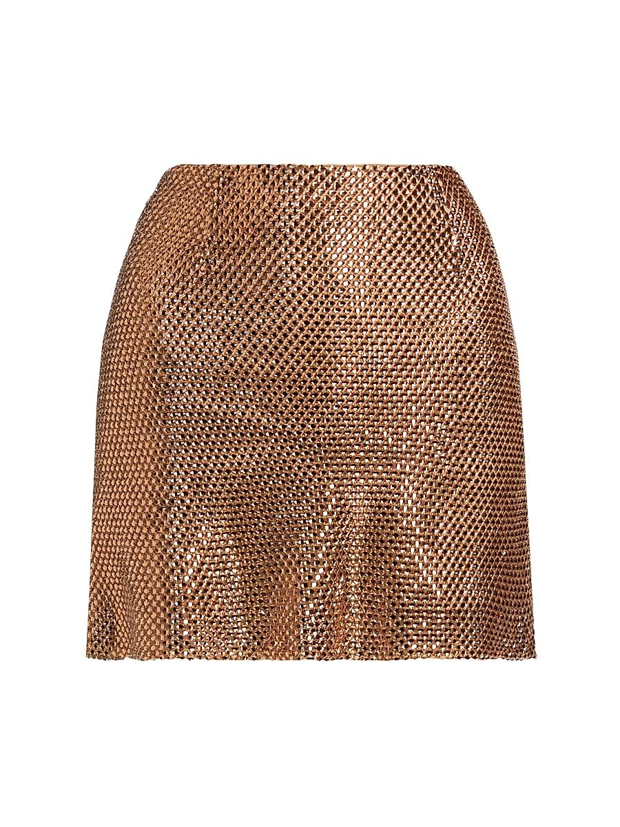 Women's Annabelle Embellished Miniskirt - Gold - Size Small