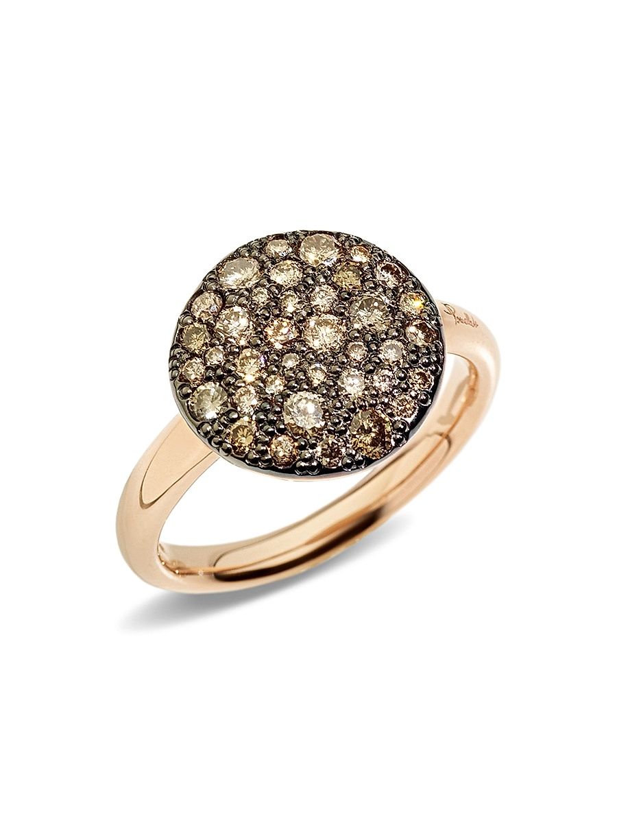 Women's Sabbia Brown Diamond & 18K Rose Gold Ring - Rose Gold - Size 6.75