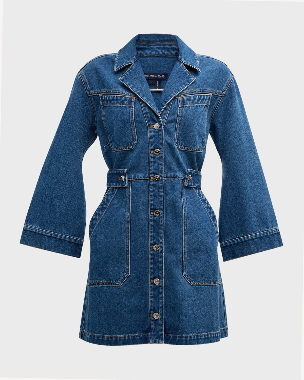 Mckinley Button-Front Denim Mini Dress