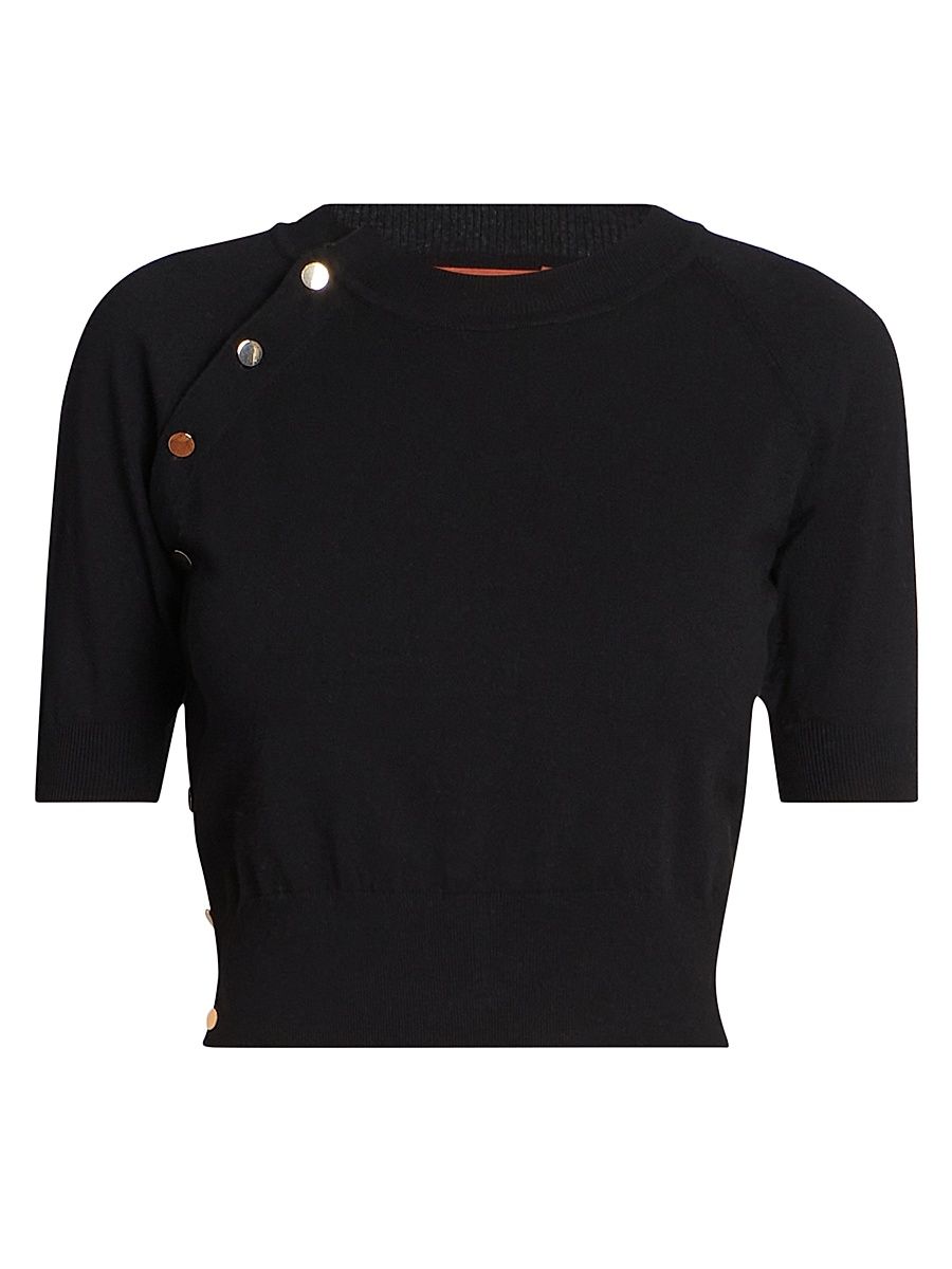 Women's Mini Minimoto Knit Crop Sweater - Black - Size XL