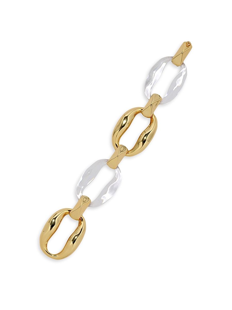 Women's Liquid Lucite 14K-Gold-Plated & Lucite Link Bracelet - Gold